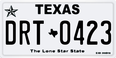 TX license plate DRT0423