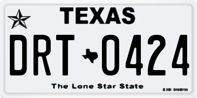 TX license plate DRT0424