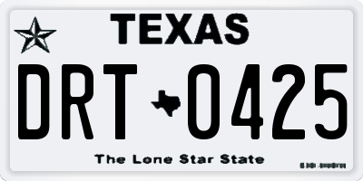 TX license plate DRT0425