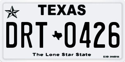 TX license plate DRT0426