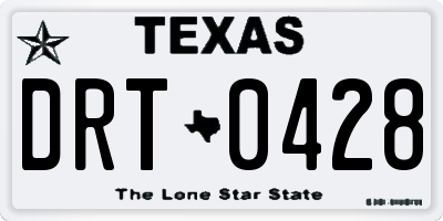 TX license plate DRT0428