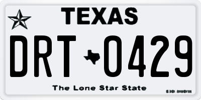 TX license plate DRT0429