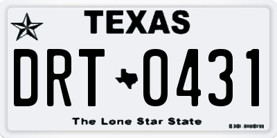 TX license plate DRT0431