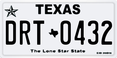TX license plate DRT0432