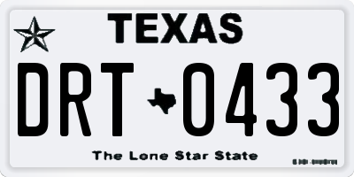 TX license plate DRT0433