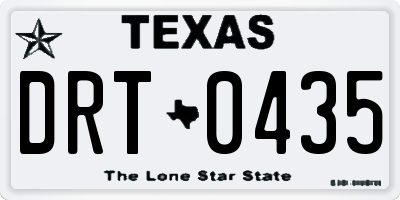 TX license plate DRT0435