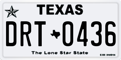 TX license plate DRT0436