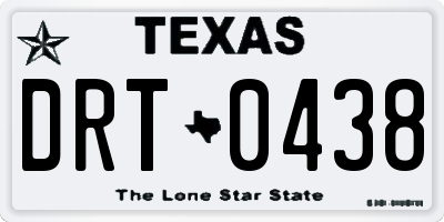 TX license plate DRT0438