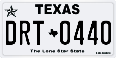 TX license plate DRT0440