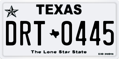 TX license plate DRT0445