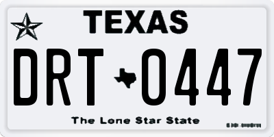 TX license plate DRT0447