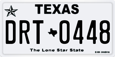 TX license plate DRT0448