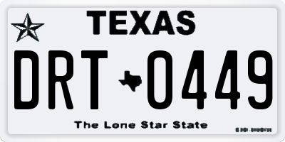 TX license plate DRT0449