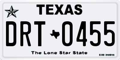 TX license plate DRT0455