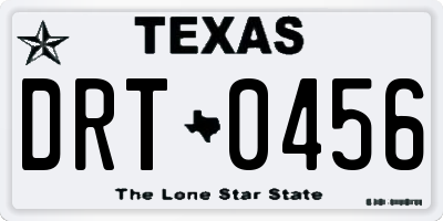 TX license plate DRT0456