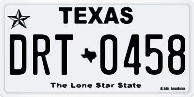 TX license plate DRT0458
