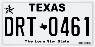 TX license plate DRT0461