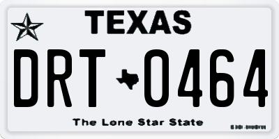 TX license plate DRT0464