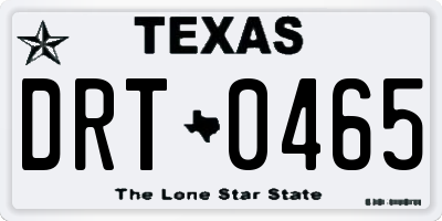 TX license plate DRT0465