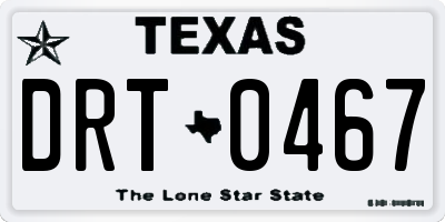 TX license plate DRT0467