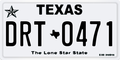 TX license plate DRT0471