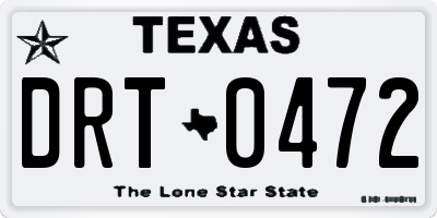 TX license plate DRT0472