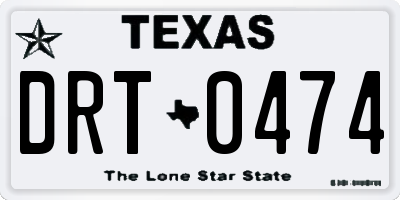 TX license plate DRT0474
