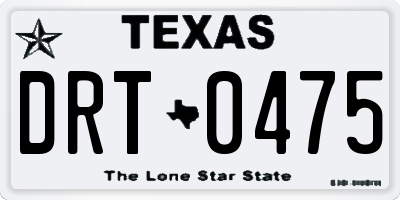 TX license plate DRT0475