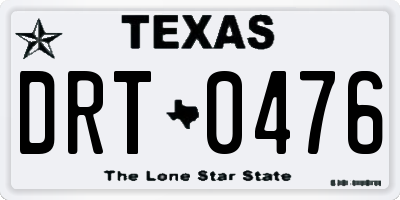 TX license plate DRT0476