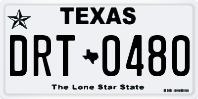 TX license plate DRT0480