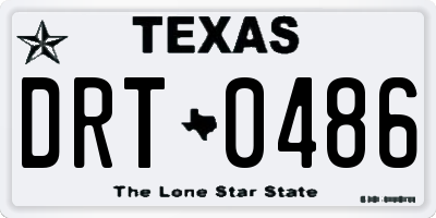 TX license plate DRT0486