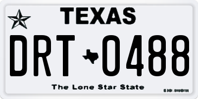 TX license plate DRT0488