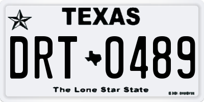 TX license plate DRT0489