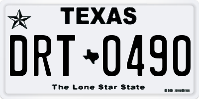 TX license plate DRT0490