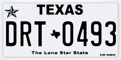 TX license plate DRT0493
