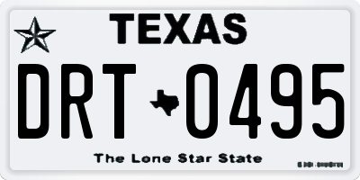 TX license plate DRT0495