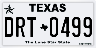 TX license plate DRT0499