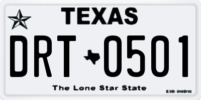 TX license plate DRT0501