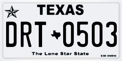 TX license plate DRT0503