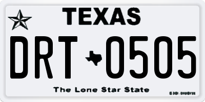 TX license plate DRT0505