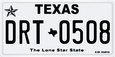 TX license plate DRT0508