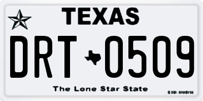 TX license plate DRT0509