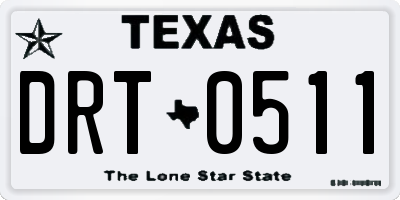 TX license plate DRT0511