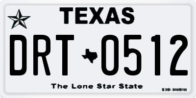 TX license plate DRT0512