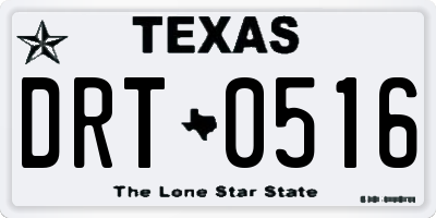 TX license plate DRT0516