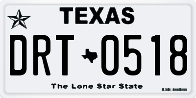 TX license plate DRT0518