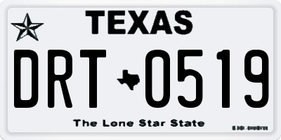 TX license plate DRT0519