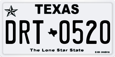 TX license plate DRT0520