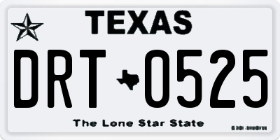 TX license plate DRT0525