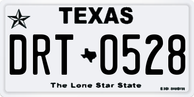 TX license plate DRT0528
